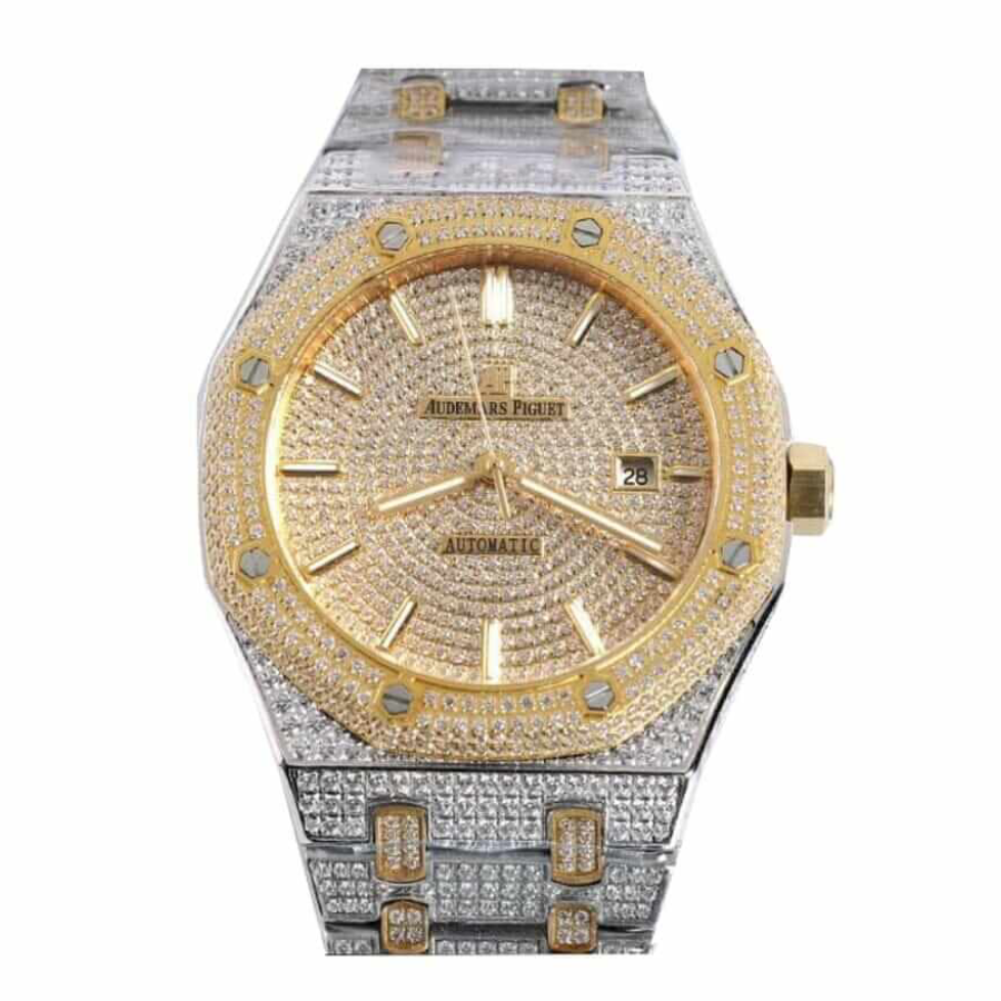 Audemars Piguet Royal Oak 15400SR.OO.1220SR.01 Iced Out Yellow Gold