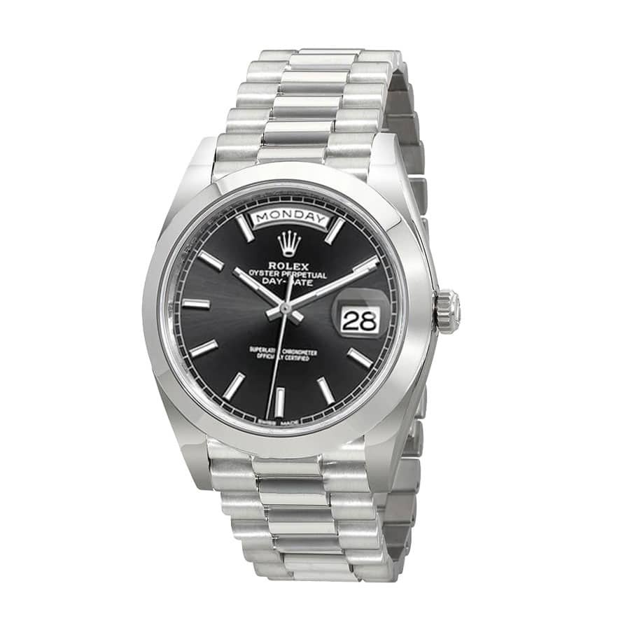 Rolex Day-Date 228206 Black Diagonal Dial photograph 2