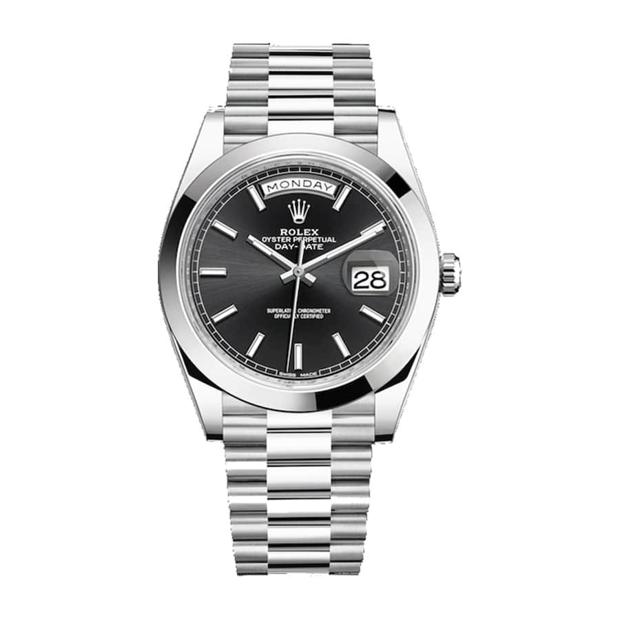Rolex Day-Date 228206 Black Diagonal Dial