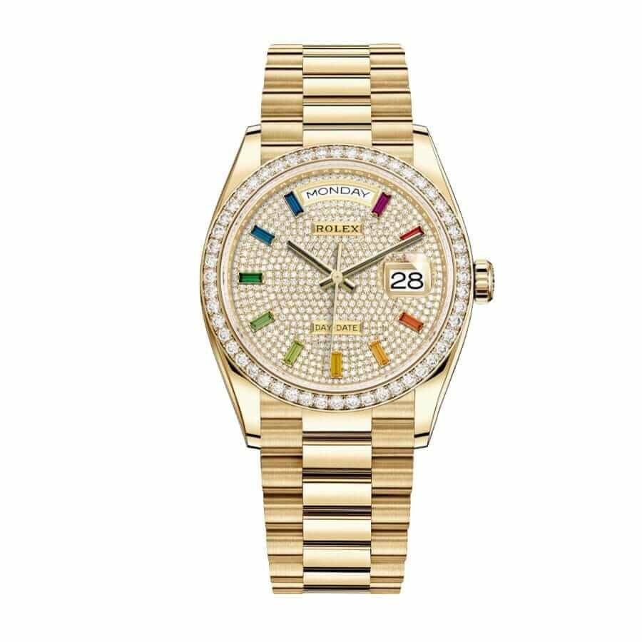 Rolex Day-Date 128348RBR Pave Diamond Dial