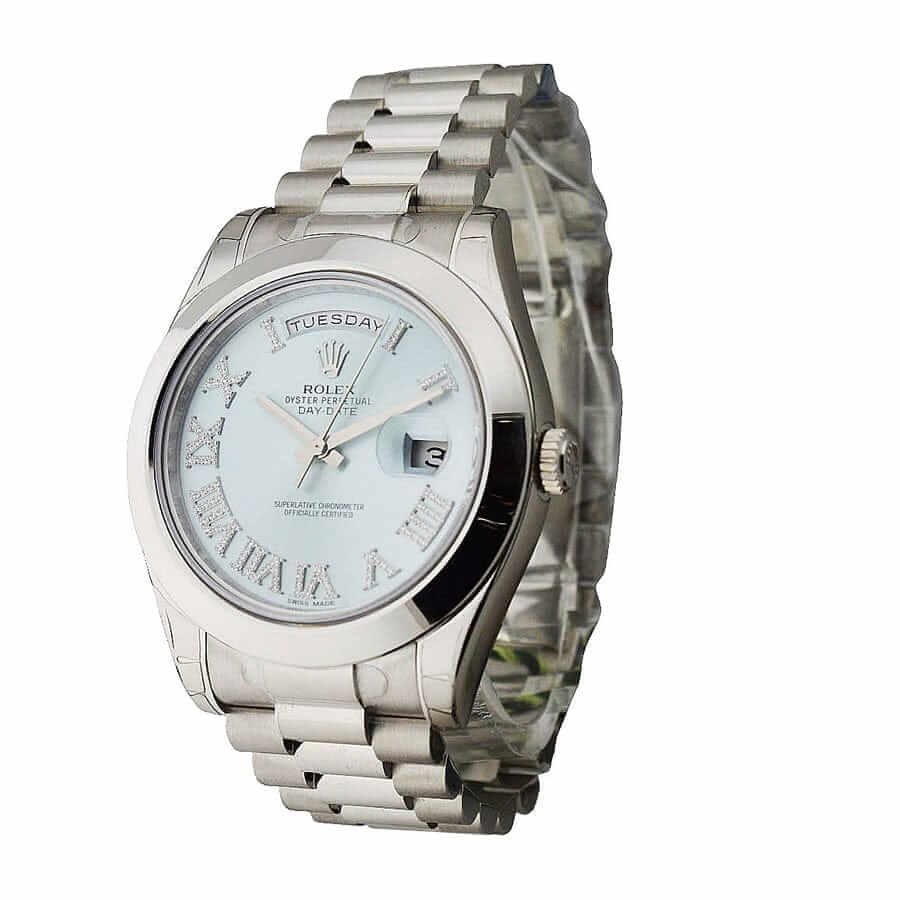 Rolex Day-Date II 218239 Ice Blue Roman Dial photograph 2
